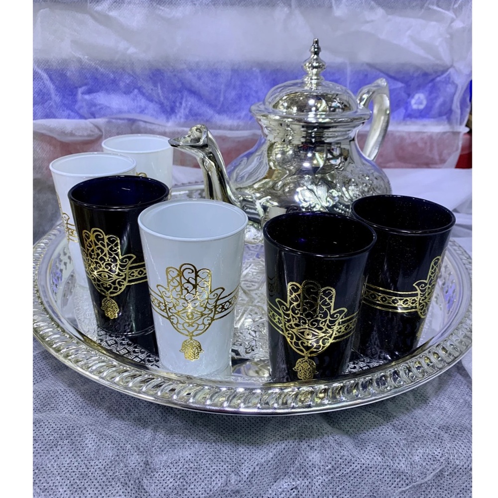 Set of 6 tea cup handmade hand painted